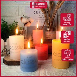 Nến thơm classic pillar, nến nghi lễ, nến cầu hôn cổ điển không khói mùi hoa nhài, cherry, hoa hồng, chanh
