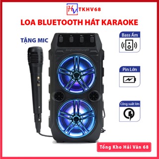 Loa Bluetooth Hát Karaoke Tặng Kèm Mic Nghe Nhạc Cực Đã Âm Bass Cực Mạnh Loa Bluetooth Mini Hát Hay Bảo Hành 12 Tháng