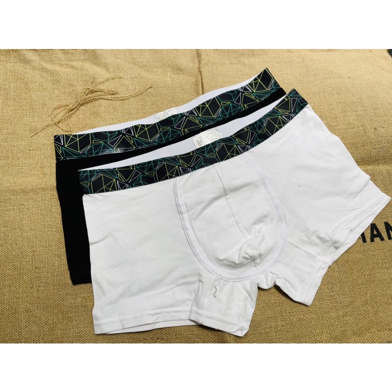 Quần lót nam boxer thun cotton đen trắng XL