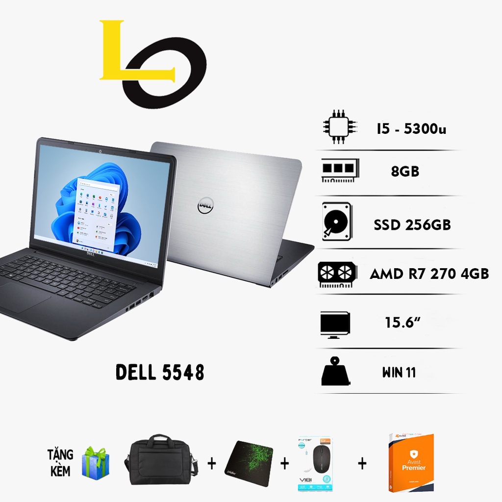 Laptop Đồ Hoạ , Game Dell 5548 Màn Hình To Core i5/Ram 8Gb/Ổ SSD 256Gb Cạc Rời 4Gb Máy Đẹp Keng | BigBuy360 - bigbuy360.vn