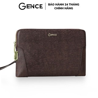 Clutch nam cầm tay da bò saffiano chà mặt ck11, ví cầm tay nam khóa số cao cấp gence