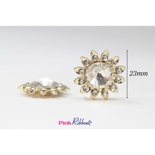 *(Set 2 cái) Charm mặt trời đá trong 23mm phụ kiện thời trang, gắn lên phụ kiện tóc, làm phụ kiện nơ bờm kẹp tóc, DIY
