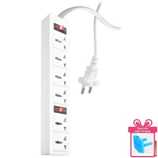 Ổ cắm Điện Quang ĐQ 003A-04 (6 lỗ 3 chấu)