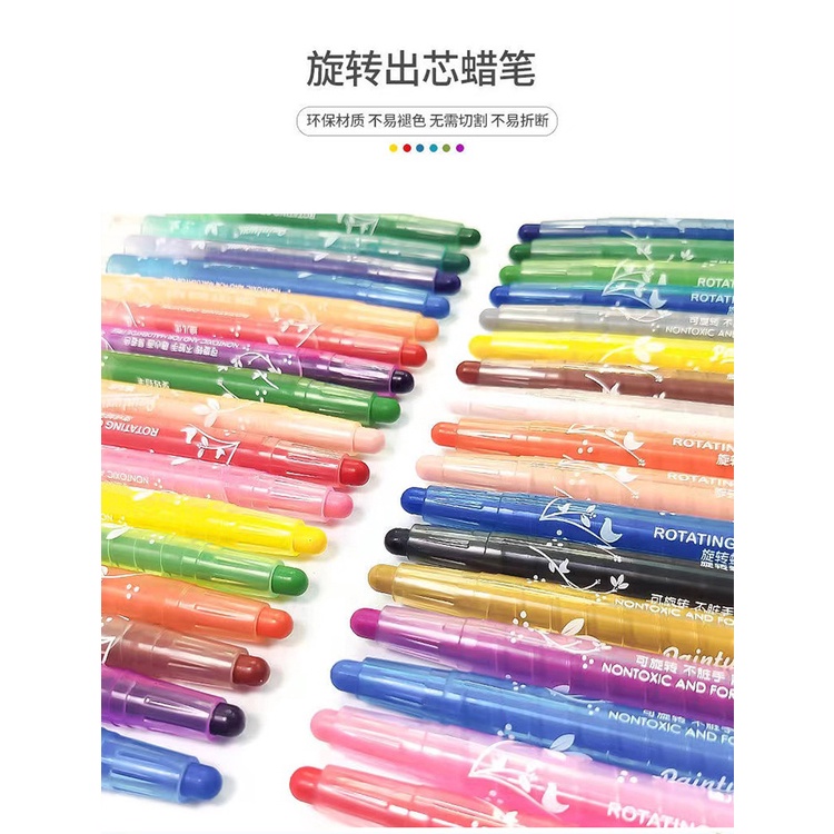 Bộ Bút Sáp Màu Không Bẩn Không Độc Hại An Toàn Có Thể Rửa Sạch Dành Cho Trẻ Em