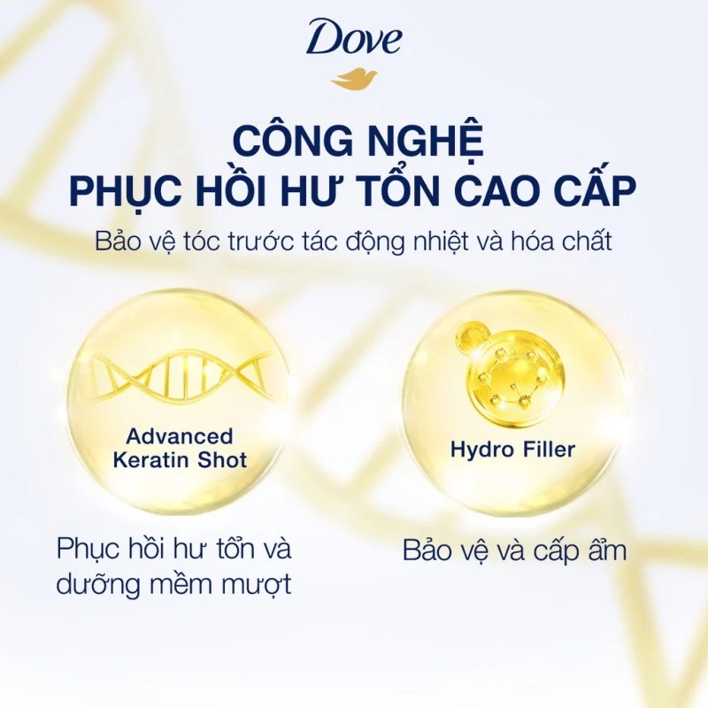 Kem Ủ Tóc Cao Cấp, Phục Hồi Tóc Hư Tổn DOVE Keratin 180ml