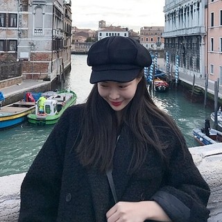Mũ beret nồi da lộn có lưỡi trai