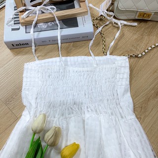 Set đầm ô xếp ly + khoác đen