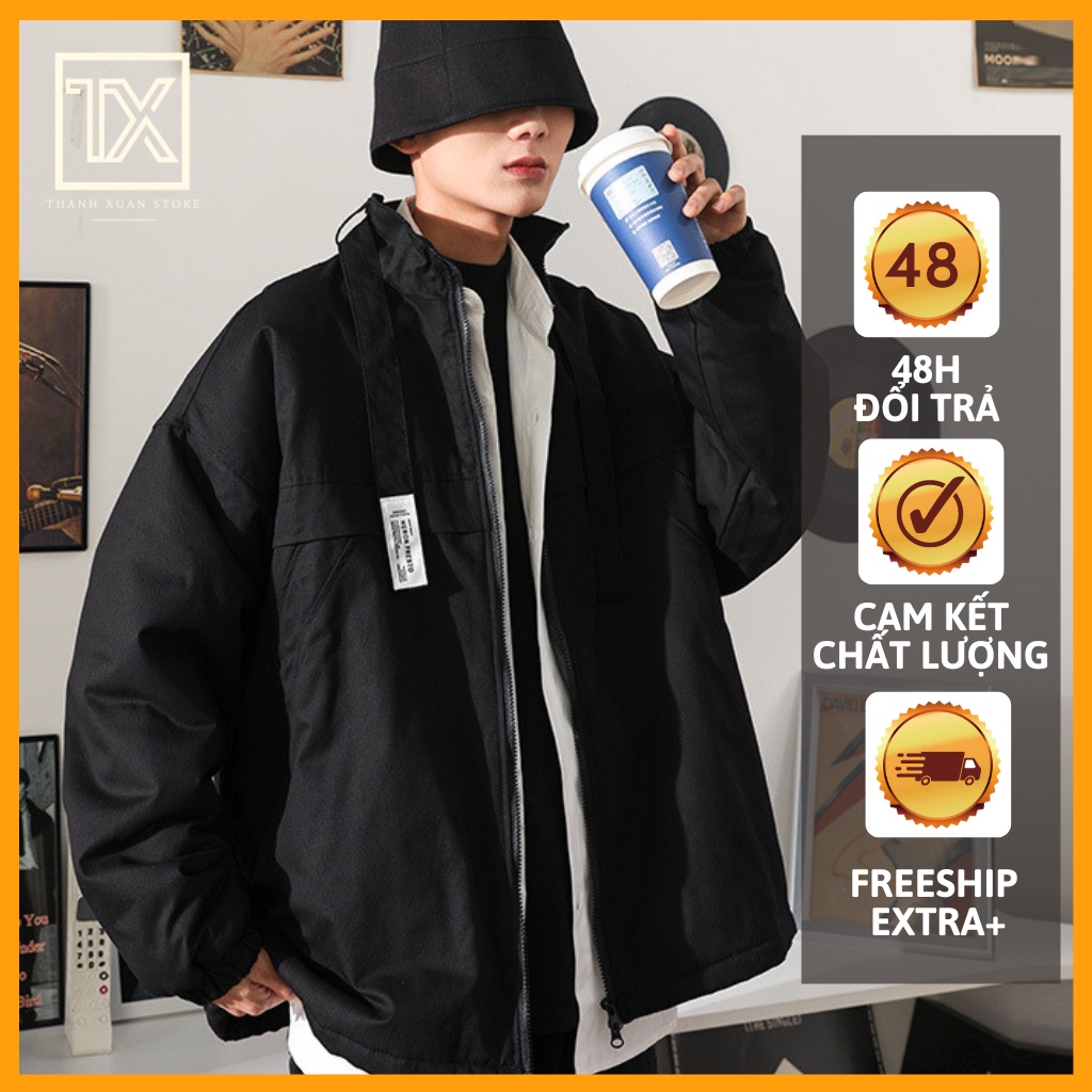 Áo khoác kaki Nam Nữ Unisex form rộng - Jacket chất kaki mịn, mát khóa zip