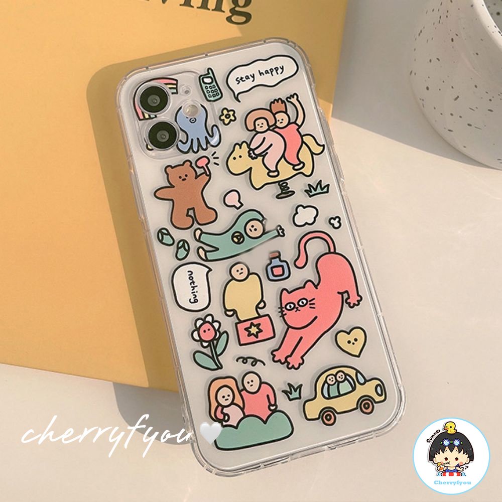 Ốp Điện Thoại TPU Mềm Trong Suốt Họa Tiết Hoạt Hình Dễ Thương Cho IPhone 14 11 13 12 Pro Max X XR 7 8 Plus