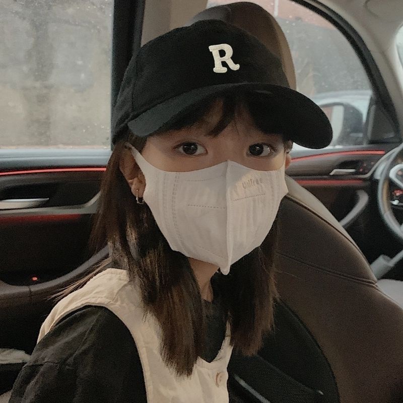 Mũ Lưỡi Trai Cotton Màu Xanh Lá Thêu Chữ R 3D Phong Cách Hiphop