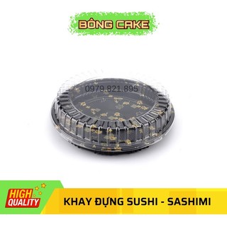 Set 20 khay tròn đựng sushi/ set lẩu kèm nắp nhựa