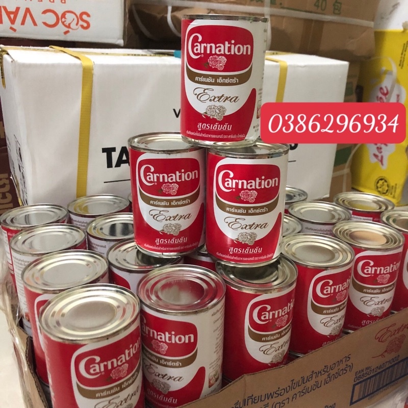 Sữa Tam Hoa Carnation  Thái Lan 385g/ Lon. Tăng Độ Béo Ngậy Cho Trà Sữa
