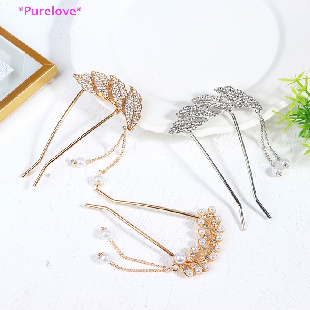 Kẹp Tóc Hình Chữ U Đính Đá Phối Tua Rua Và Ngọc Trai Thời Trang Mới