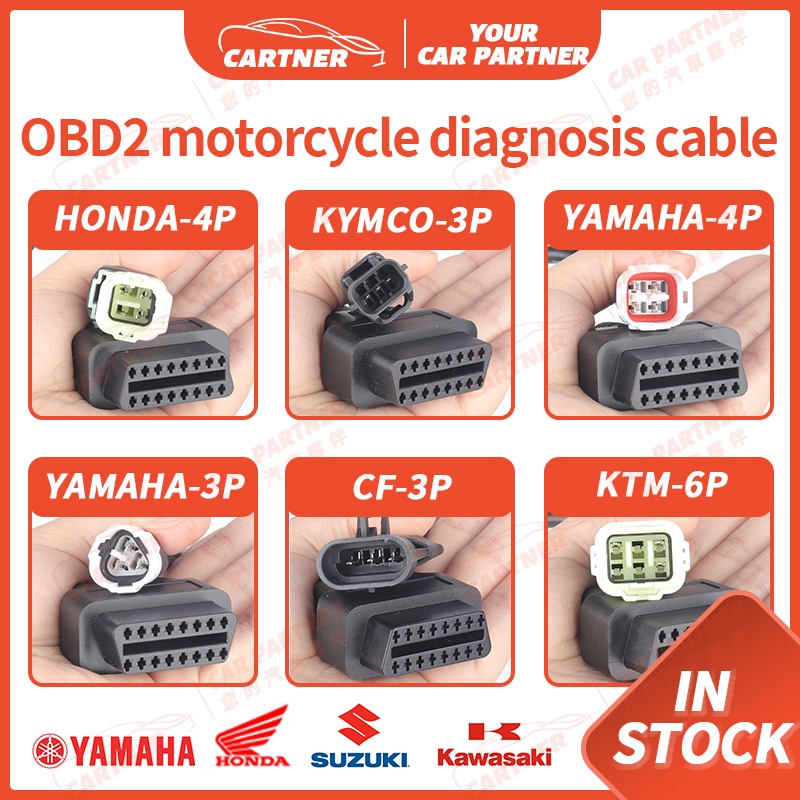 Dây Cáp Chuyển Đổi Chẩn Đoán Lỗi OBD OBD Trong Suốt Sang OBDII SUZUKI YAMAHA HONDA KTM ELM327