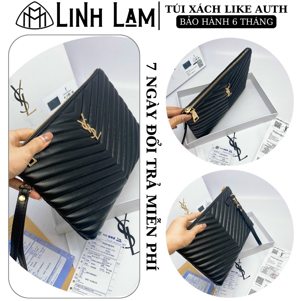 Ví cầm tay nam thời trang,Cluth Nam Cao Cấp YSL,thiết kế kiểu dáng Unisex, size 28cm fullbox,đầy đủ bill bảo hành 6th