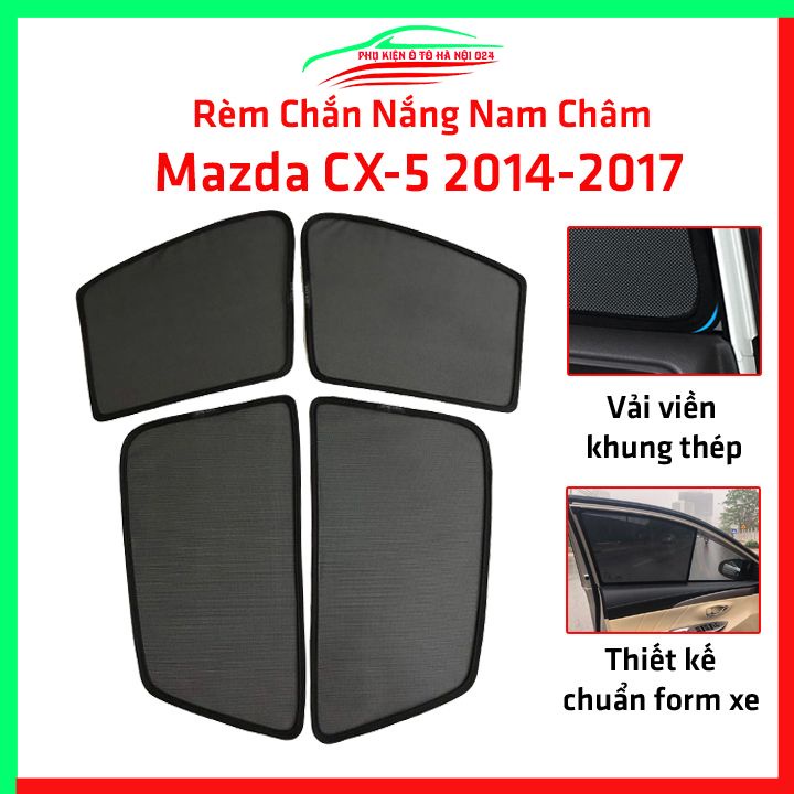 Bộ rèm che nắng ô tô nam châm theo xe Mazda CX-5 2014-2017 chắn nắng tốt, lắp đặt đơn giản, tiện lợi