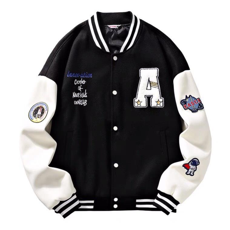 Áo Bomber phi hành gia, áo khoác bomber chất nỉ bông phối tay da xịn.