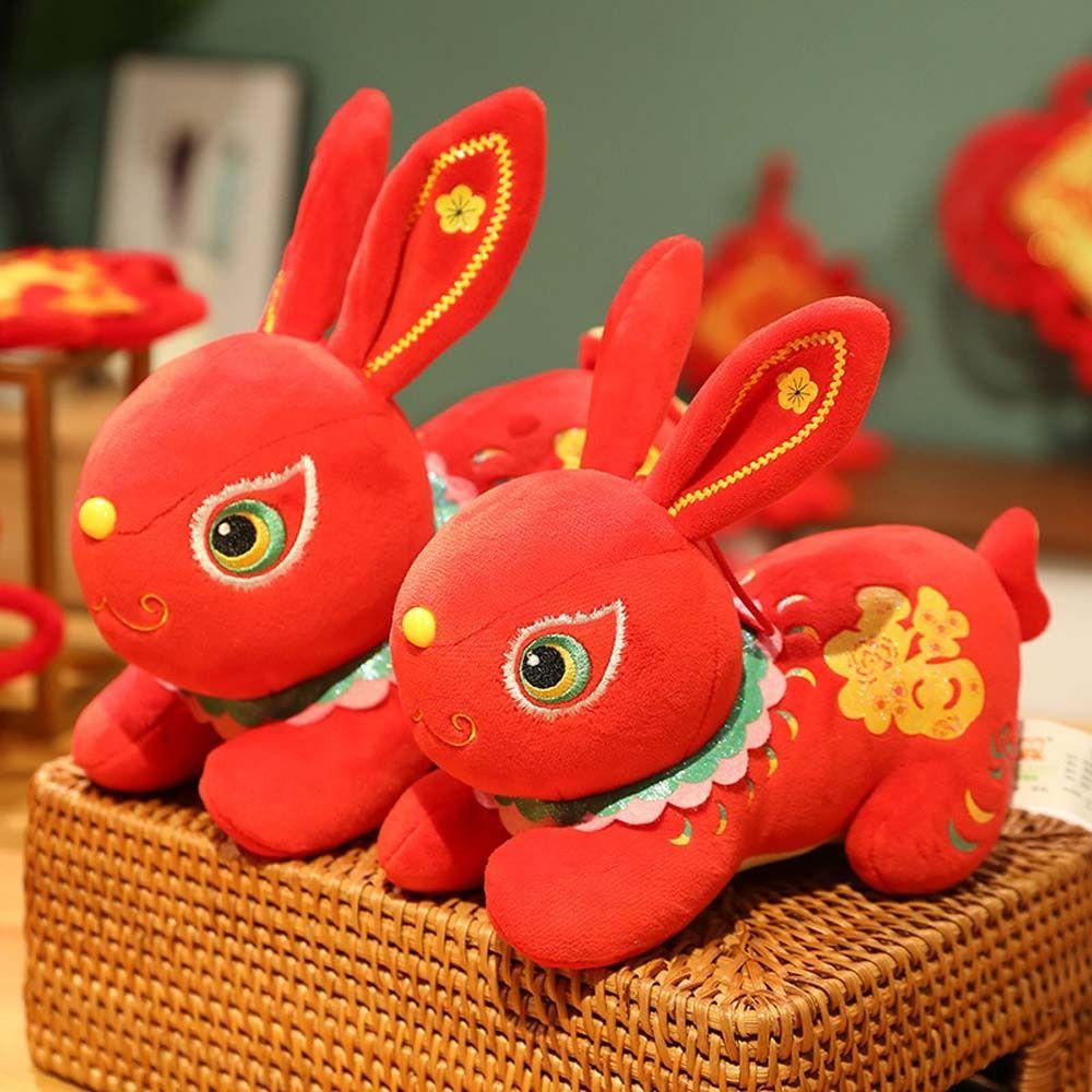 Thỏ Nhồi Bông Mềm Mại Phong Cách Trung Hoa Trang Trí Năm Mới