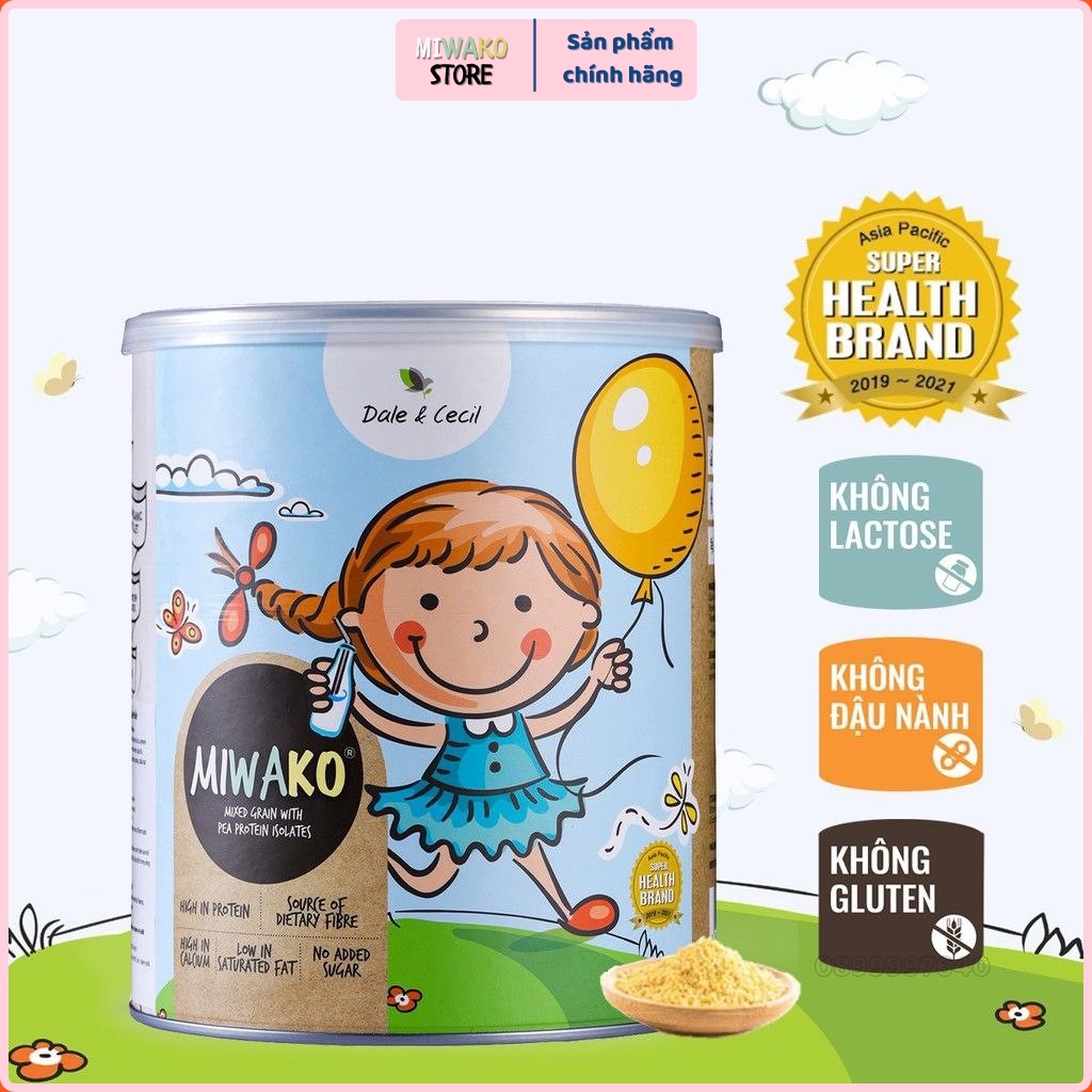 Sữa Công Thức Hạt Thực Vật Hữu Cơ MIWAKO Vị Gạo Hộp 700g x1 Hộp - Cho Bé Dị Ứng Đạm Sữa Bò, Chậm Nói - Miwako Store