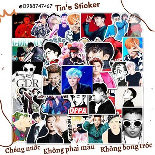 Set combo 50 miếng dán sticker Big Bang G Dragon chống thấm nước dán nón mũ bảo hiểm laptop vali sổ sách xe máy đàn