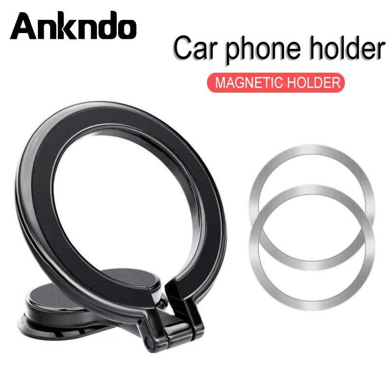 Giá đỡ điện thoại Ankndo nam châm kim loại có thể gấp gọn tiện dụng cho xe