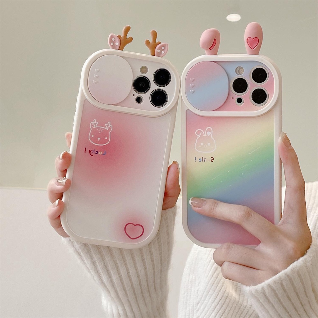 Ốp Điện Thoại Silicon Hình Sừng Hươu 3D Cho iPhone 14 Pro Max 13 12 11promax XR X XS Max