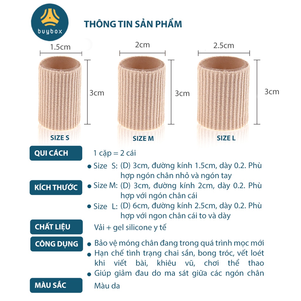 Ống silicone định hình ngón, độ co dãn cao, không gây khó chịu, khắc phục sưng viêm khớp ngón - BuyBox - BBPPK303