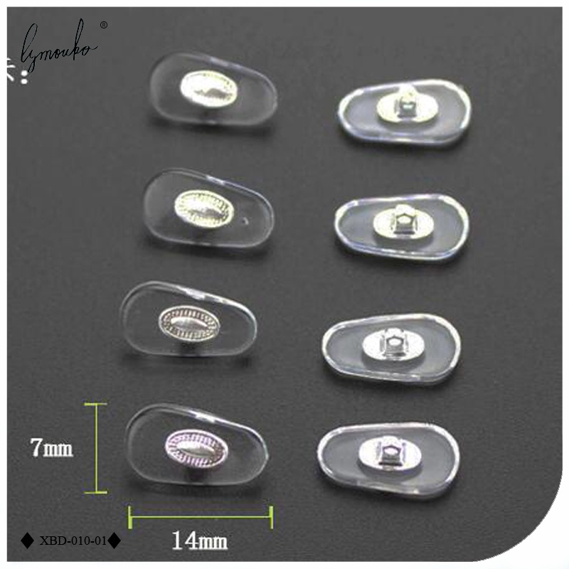 Set 10 Cặp Đệm Mũi Bằng Silicone PVC Chống Trượt Màu Vàng / Bạc Thoải Mái Cho Mắt Kính