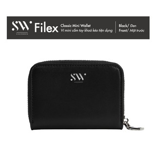 Ví ngắn Sincewhen FILEX khoá kéo - Đen (Classic Mini Wallet - Black)