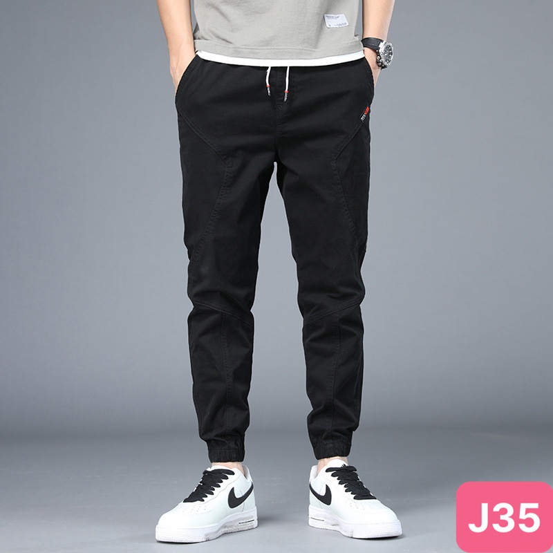 Quần jogger nam túi hộp bo chân màu xám đậm không rách chất kaki cao cấp co dãn 4 chiều baggy thể thao nam YUMY 11 mới