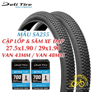 Cặp Lốp (vỏ) và Ruột (săm) xe đạp Deli Tire SA255 27.5x1.9 / 29x1.9