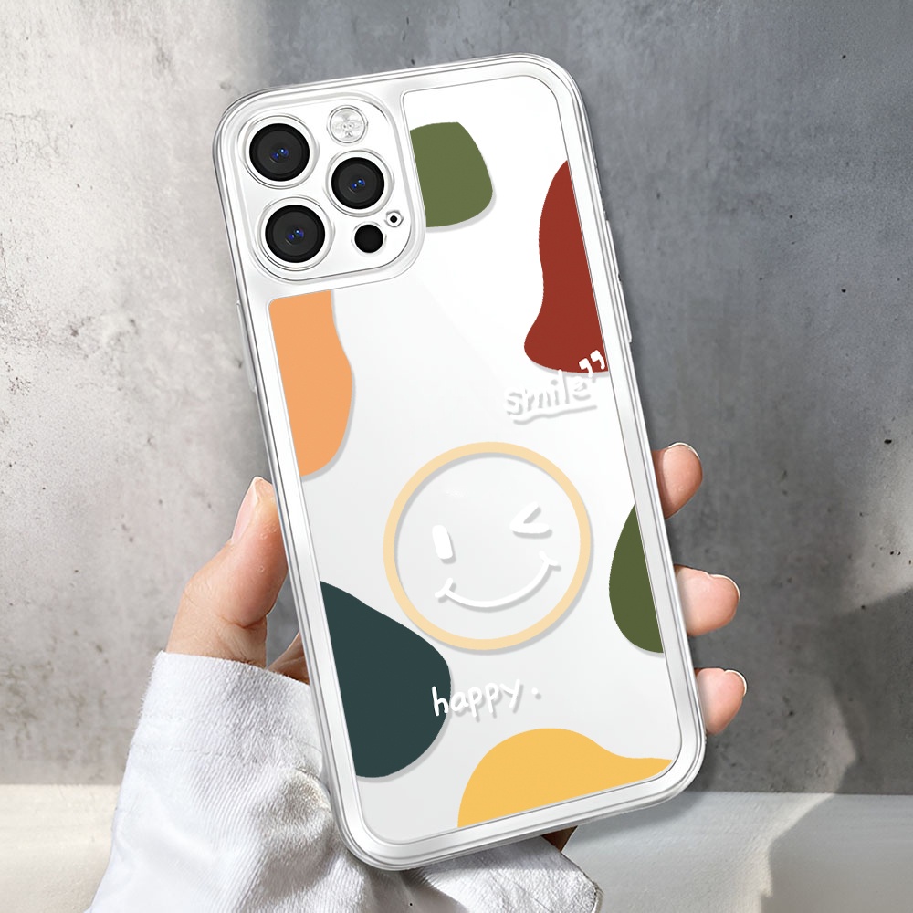 Ốp Điện Thoại Kiểu Khung Ảnh In Hình Mặt Cười Cho iphone 14ProMax 14pro 13 11 12 7 Plus X XR