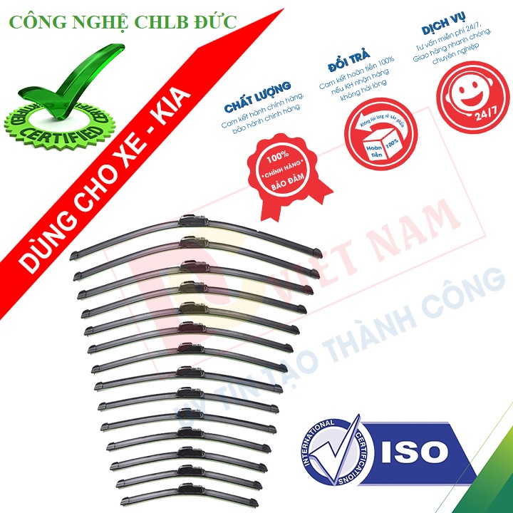 Thanh gạt nước mưa ô tô công nghệ Đức Nano Plus, dành cho các dòng xe của hãng KIA