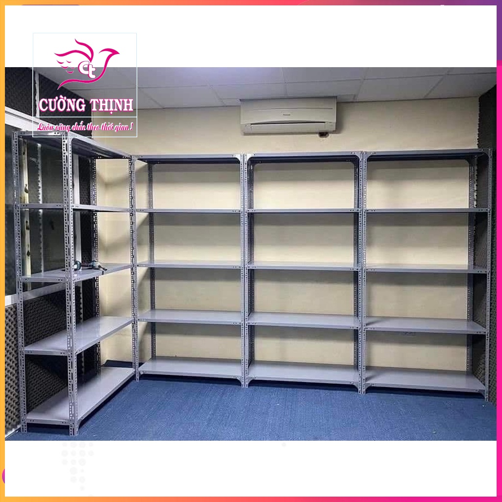 Kệ Sắt V Lỗ Đa Năng Dài 1m x Rộng 0,4 m x Cao 1m-1,2m-1,5m-2m – 3,4,5 Tầng