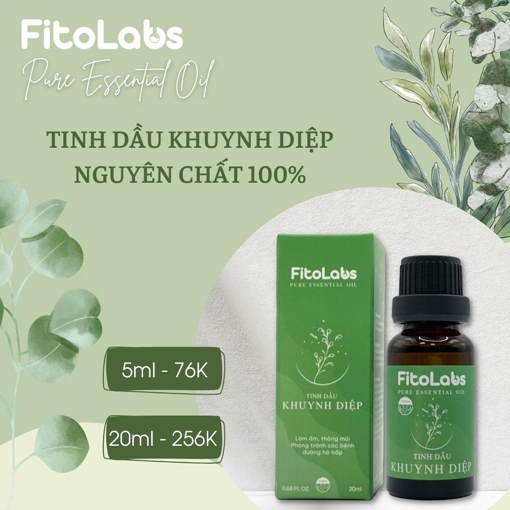 Tinh Dầu Khuynh Diệp Fitolabs Giúp thư Giãn, Thông Mũi, Phòng Bệnh Hô Hấp, Xua Đuổi Muỗi &amp; Côn Trùng FITO27