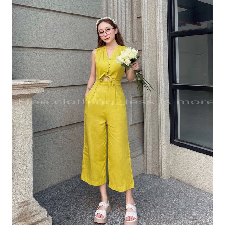 Jumpsuits lửng linen cao cấp, đồ bay - Hee [J01]