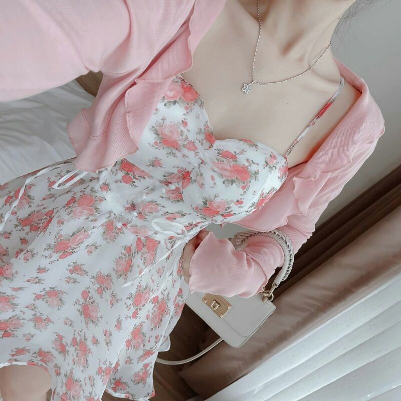ĐẰM VOAN COTTON HOA ĐÍNH CƯỜM KÈM ÁO KHOÁC Vip8