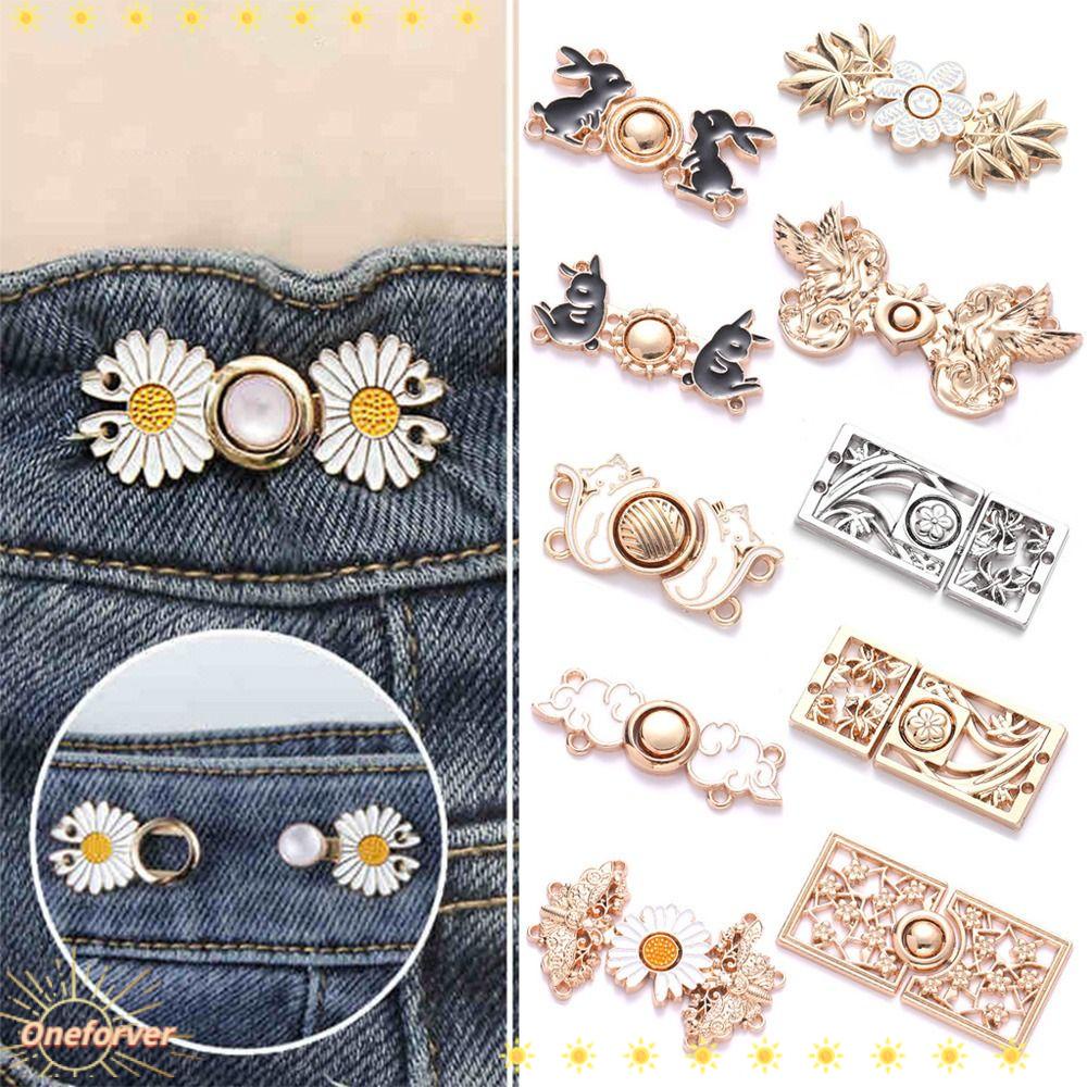 Bộ 12 Nút Kẹp Thắt Lưng Có Thể Tháo Rời Trang Trí Quần Jean