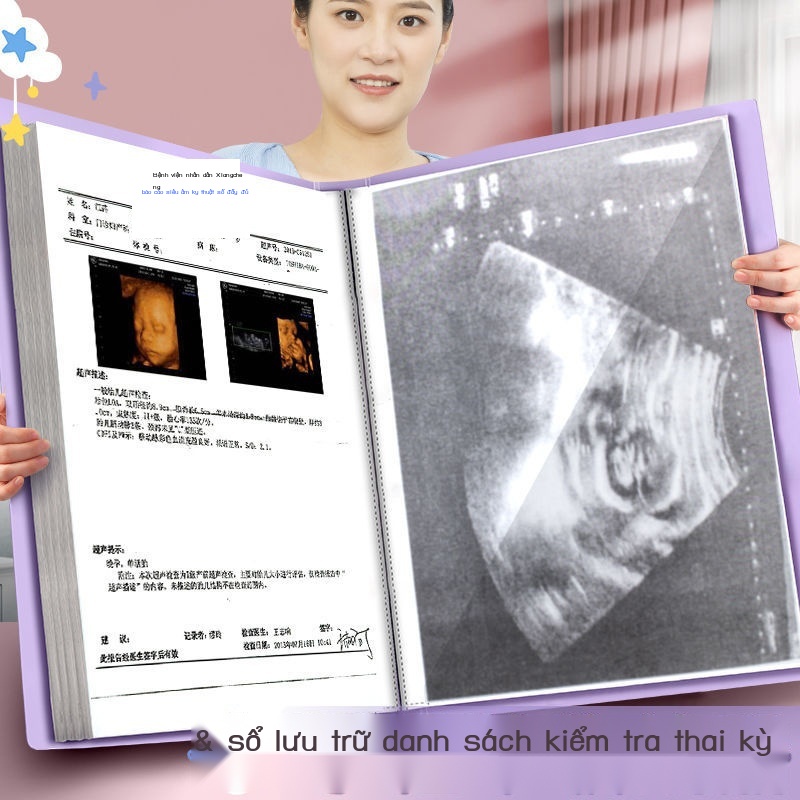 a4 Thư mục sổ khám thai sản xuất túi lưu trữ kiểm tra b báo cáo siêu tải
