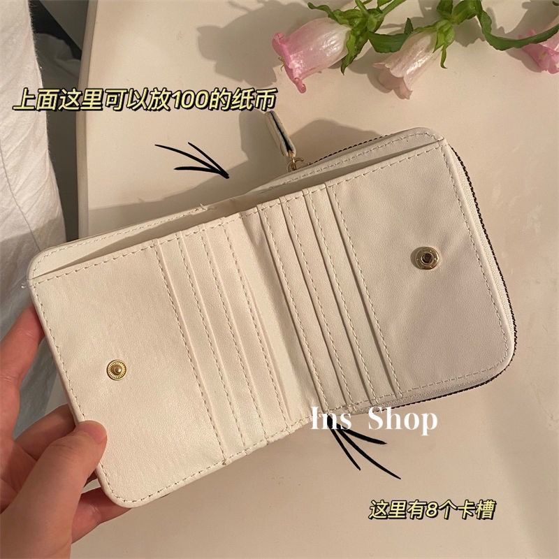 Ví Ngắn Mini Có Khóa Kéo Dễ Thương Cho Nữ