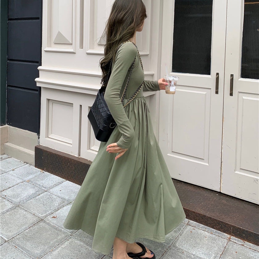 Đầm COZOKC dài tay phong cách Hàn Quốc sành điệu