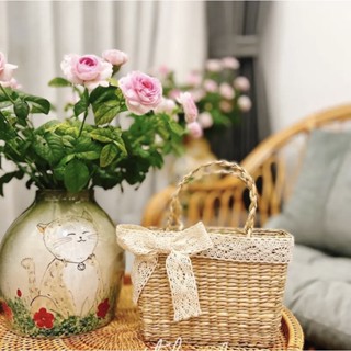 Túi Cói/giỏ cói handmade VINTAGE Phụ Kiện CHỤP ẢNH, Đi Du Lịch, ĐI BIỂN, giỏ cắm Hoa