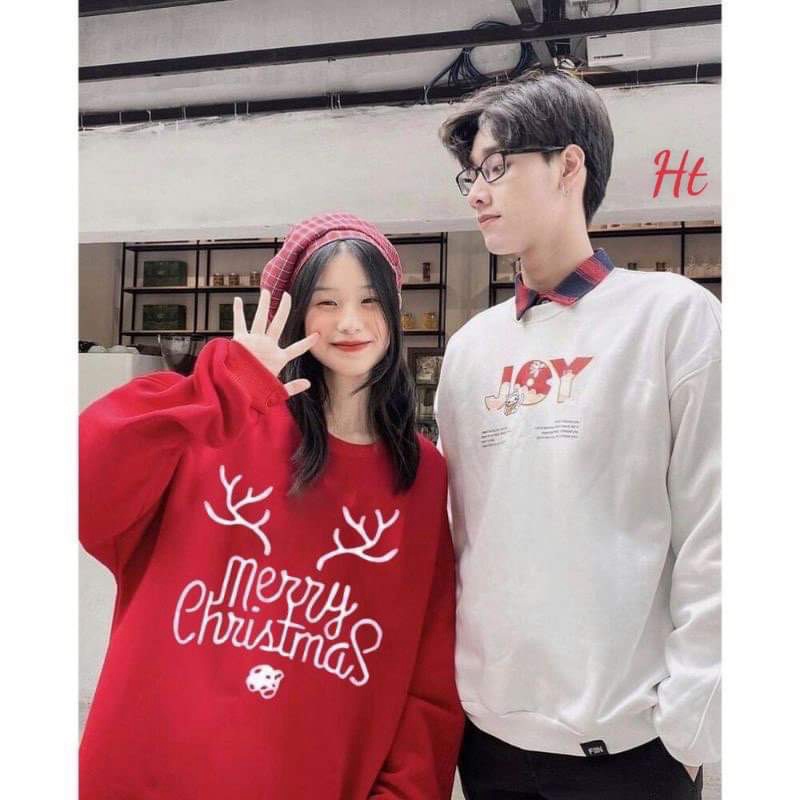 Áo Sweater Me ry sừng Chất liệu: nỉ cotton loại 1,mặc đi chơi noel đẹp lắm,ht