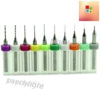 Set 10 cái mũi khoan xoắn cho bản mạch micro 0.1mm đến 1.0mm Pcb