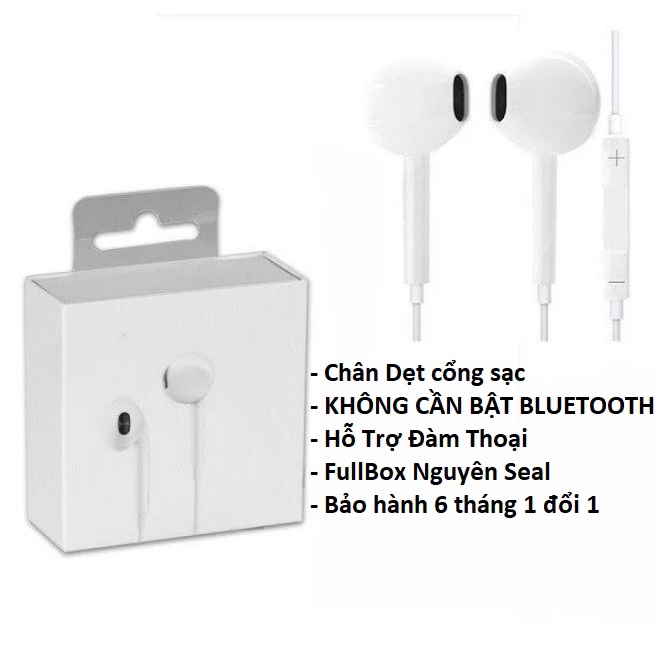 [FullBox] Tai Nghe Chân Dẹt KHÔNG BẬT BLUETOOTH - Hỗ trợ Đàm Thoại dòng máy 7Plus/8/x/xsmax/11/12/13/14