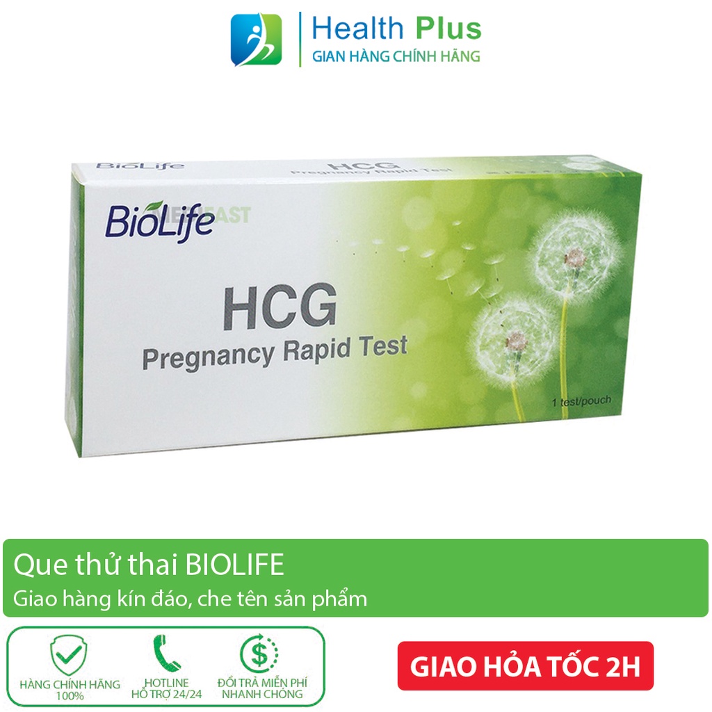 Que thử thai HCG Biolife - test thai nhanh, chính xác, giao hàng kín đáo