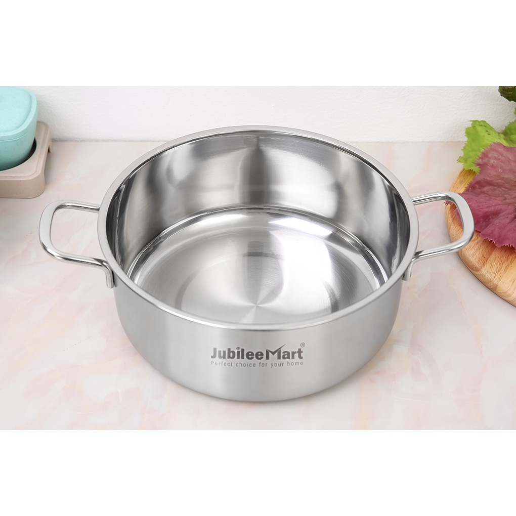 DÙNG ĐƯỢC BẾP TỪ Bộ Nồi Inox 430 Cao Cấp Jubilee Mart, Bộ Nồi Inox Mini Không Kén Bếp, Nồi Inox Giá Rẻ cho mọi gia đình