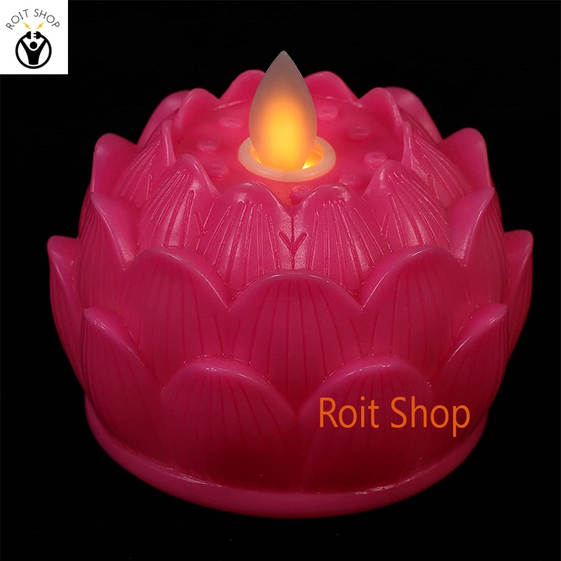 Đèn nến hoa sen điện tử trang trí - Sử dụng pin AG13  - Bộ 2 cái