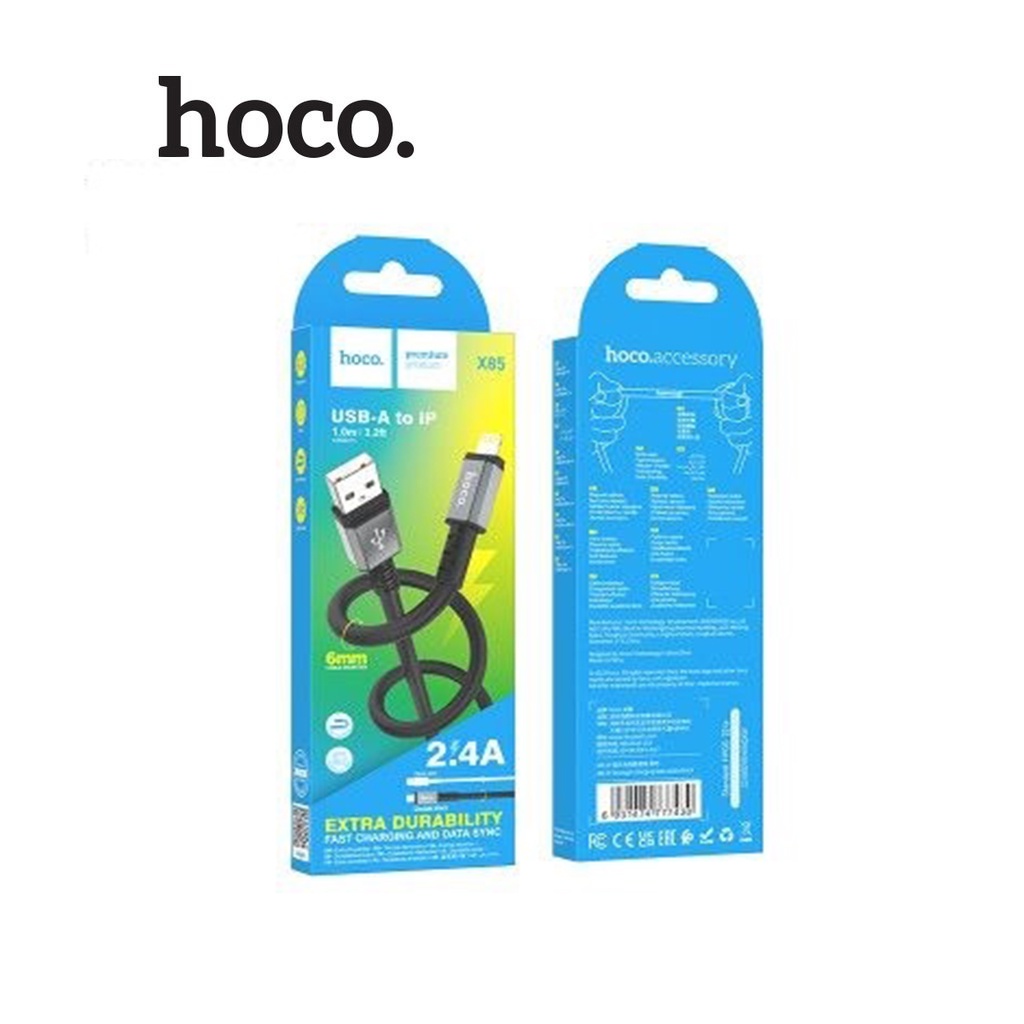 Cáp sạc nhanh và truyền dữ liệu Hoco X85 2.4A dành cho Iphone dài 1M