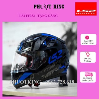 [CHÍNH HÃNG - Tặng găng] Mũ bảo hiểm LS2 FF353 RAPID xanh dương